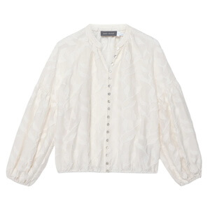 Mint Velvet Cream Floral Jacquard Blouse